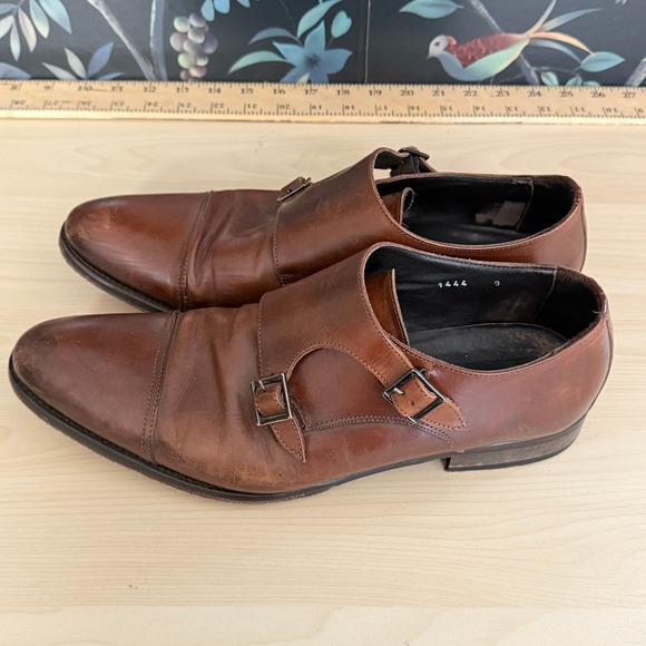 To Boot New York Adam Derrick Brown Leather Double Monk‎ Strap Shoes Men Size 9 main image 4